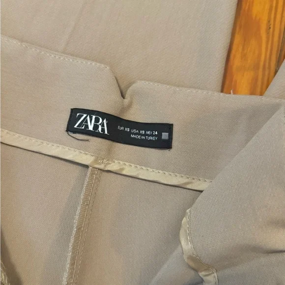 Zara Khaki High Waisted Tailored Trousers - Picture 2 of 3